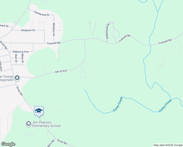 map of restaurants, bars, coffee shops, grocery stores, and more near 401-2407 Young Road in Alexander City