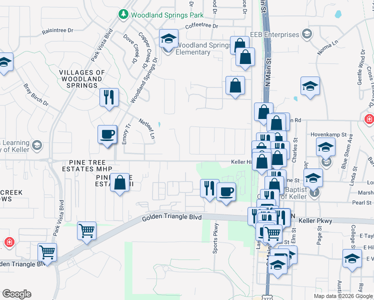 map of restaurants, bars, coffee shops, grocery stores, and more near 11509 Nicholson Lane in Fort Worth