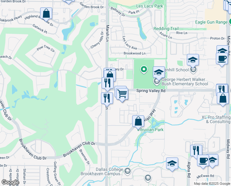 map of restaurants, bars, coffee shops, grocery stores, and more near in Addison
