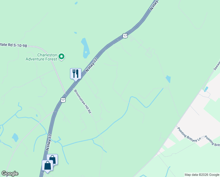 map of restaurants, bars, coffee shops, grocery stores, and more near 5135 Martin George Lane in Awendaw