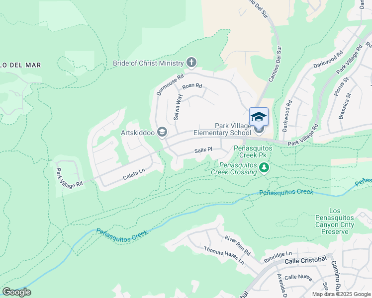 map of restaurants, bars, coffee shops, grocery stores, and more near 7648 Salix Place in San Diego