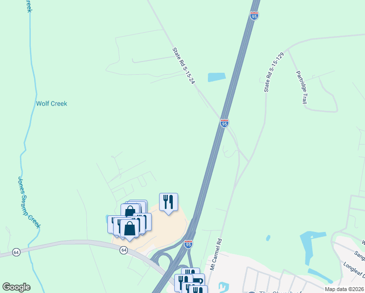 map of restaurants, bars, coffee shops, grocery stores, and more near 503 Mount Carmel Road in Walterboro