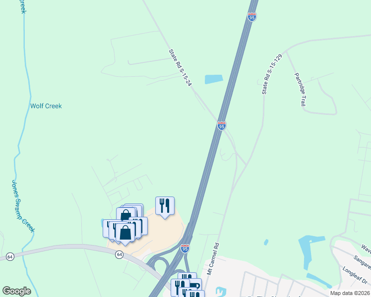 map of restaurants, bars, coffee shops, grocery stores, and more near 503 Mount Carmel Road in Walterboro
