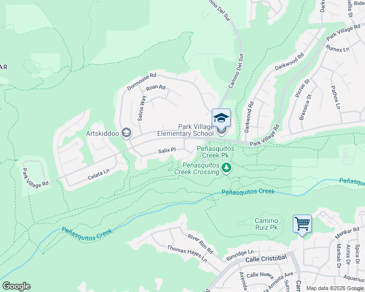 map of restaurants, bars, coffee shops, grocery stores, and more near 7798 Salix Place in San Diego