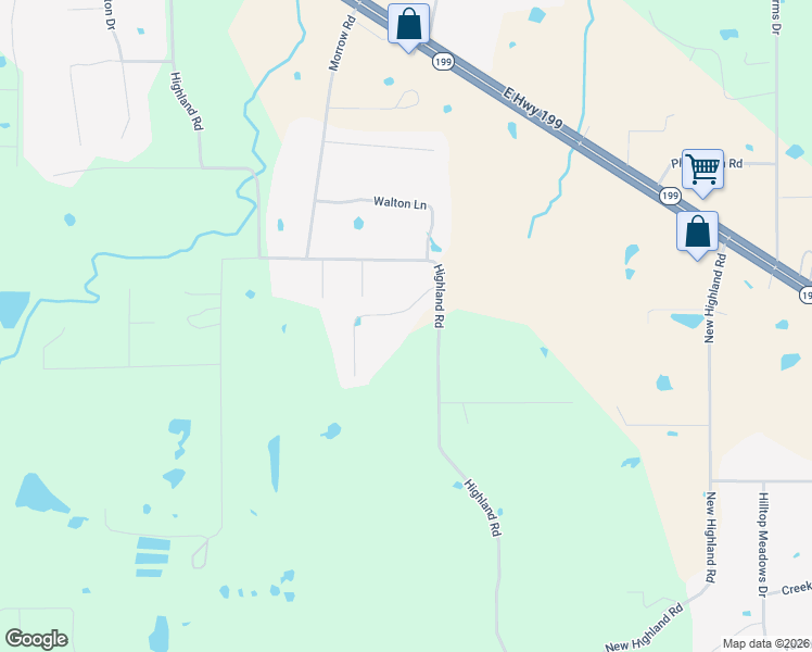 map of restaurants, bars, coffee shops, grocery stores, and more near 113 Knight Court in Springtown