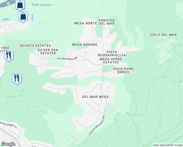 map of restaurants, bars, coffee shops, grocery stores, and more near 10871 Cadence Isle Court in San Diego