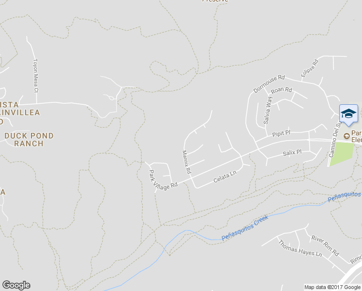 map of restaurants, bars, coffee shops, grocery stores, and more near 12222 Mannix Road in San Diego