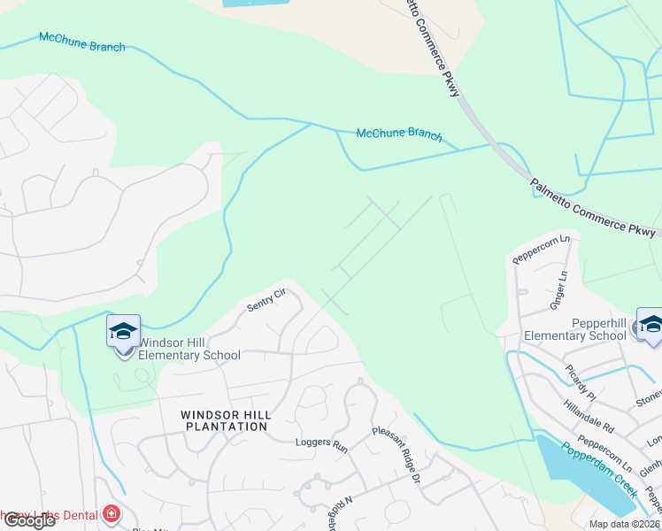 map of restaurants, bars, coffee shops, grocery stores, and more near Windsor Hill Boulevard in North Charleston