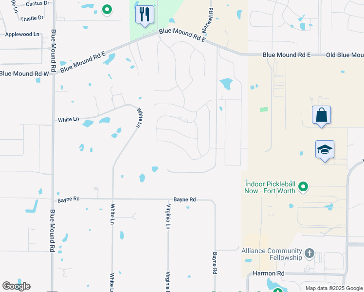 map of restaurants, bars, coffee shops, grocery stores, and more near 209 Bayne Road in Haslet