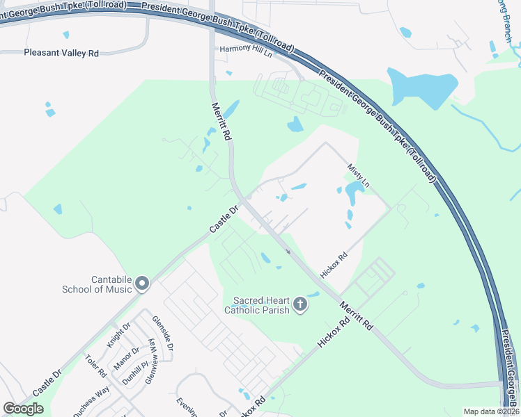 map of restaurants, bars, coffee shops, grocery stores, and more near 3602 Castle Drive in Rowlett