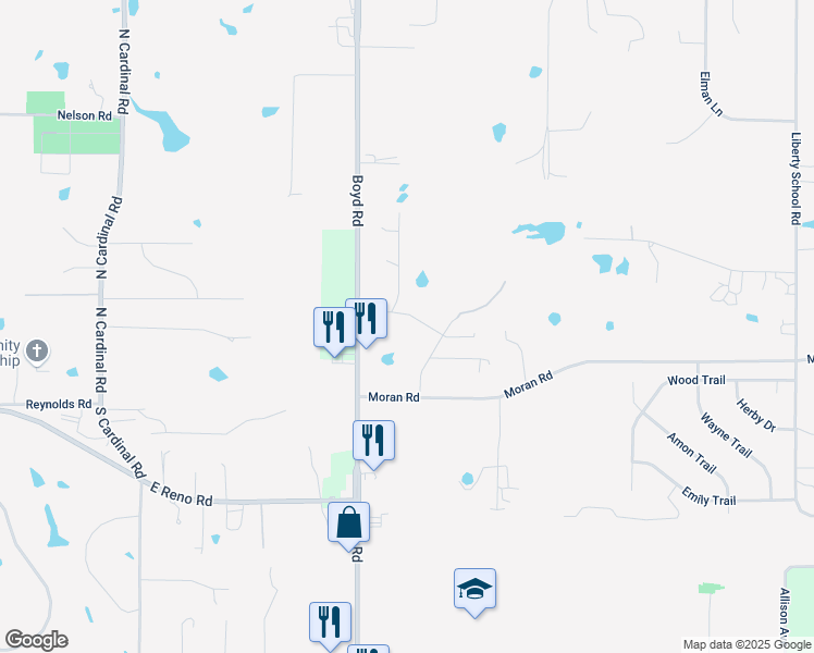 map of restaurants, bars, coffee shops, grocery stores, and more near 8149 Lee Drive in Azle