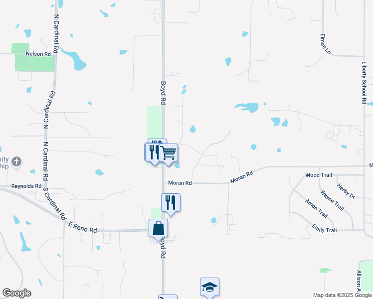 map of restaurants, bars, coffee shops, grocery stores, and more near 8149 Lee Drive in Azle