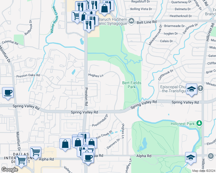 map of restaurants, bars, coffee shops, grocery stores, and more near in Dallas