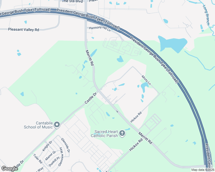 map of restaurants, bars, coffee shops, grocery stores, and more near 3602 Castle Drive in Rowlett