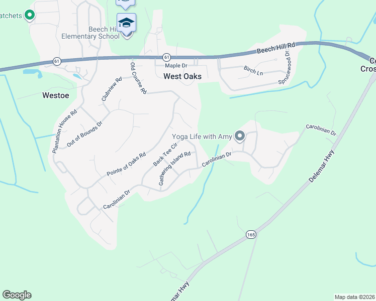 map of restaurants, bars, coffee shops, grocery stores, and more near 156 Back Tee Circle in Summerville