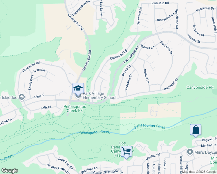map of restaurants, bars, coffee shops, grocery stores, and more near 8248 Guppy Court in San Diego