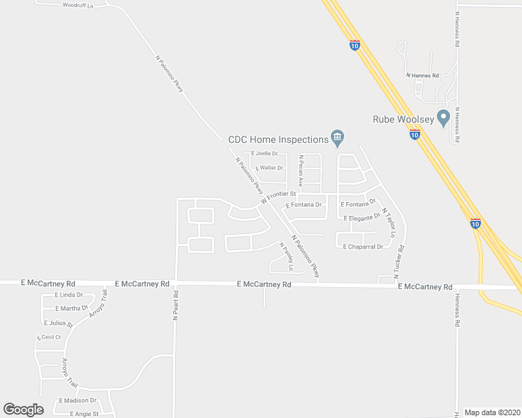 map of restaurants, bars, coffee shops, grocery stores, and more near 2898 North Paisley Avenue in Casa Grande