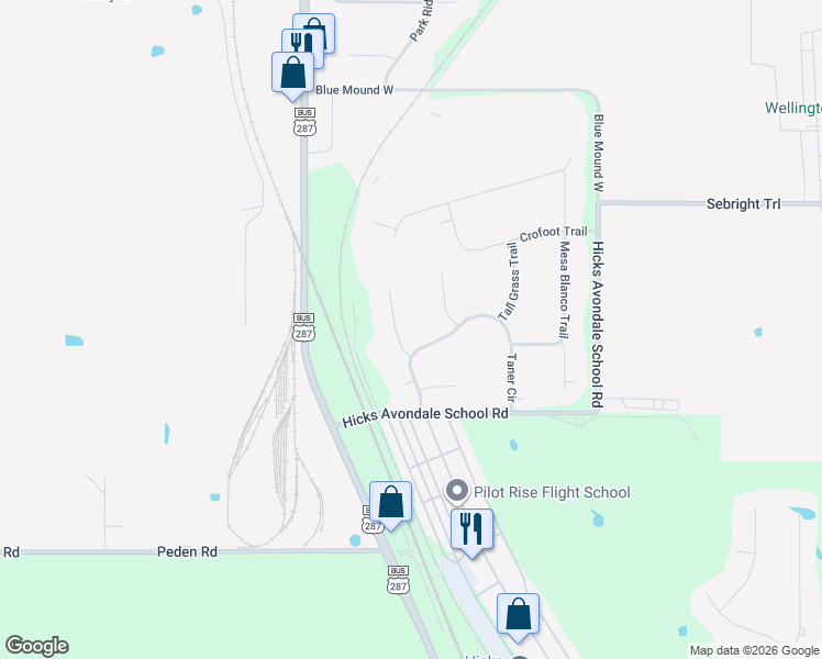 map of restaurants, bars, coffee shops, grocery stores, and more near 11825 Gaucho Court in Haslet