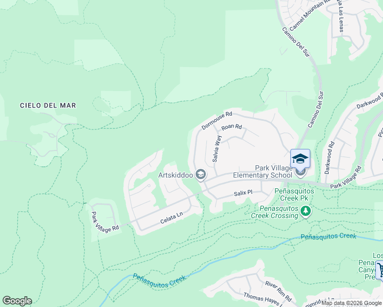 map of restaurants, bars, coffee shops, grocery stores, and more near 12296 Dormouse Road in San Diego
