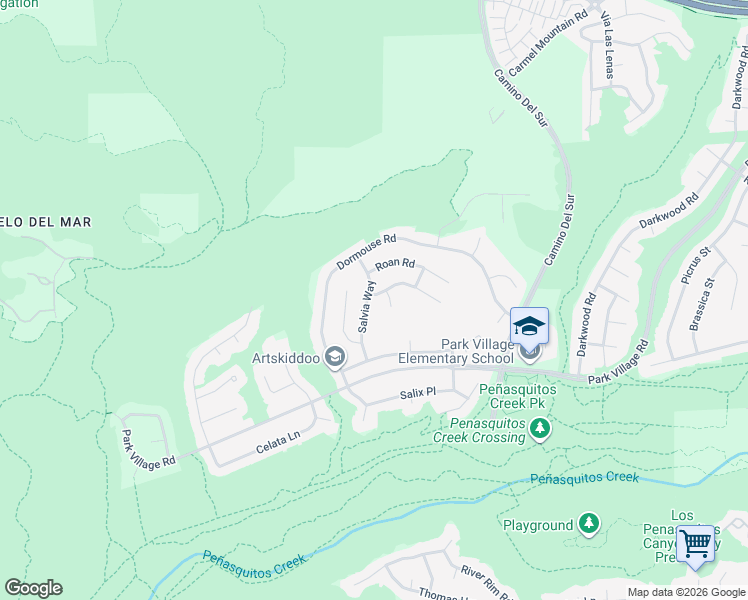 map of restaurants, bars, coffee shops, grocery stores, and more near 12293 Salvia Way in San Diego
