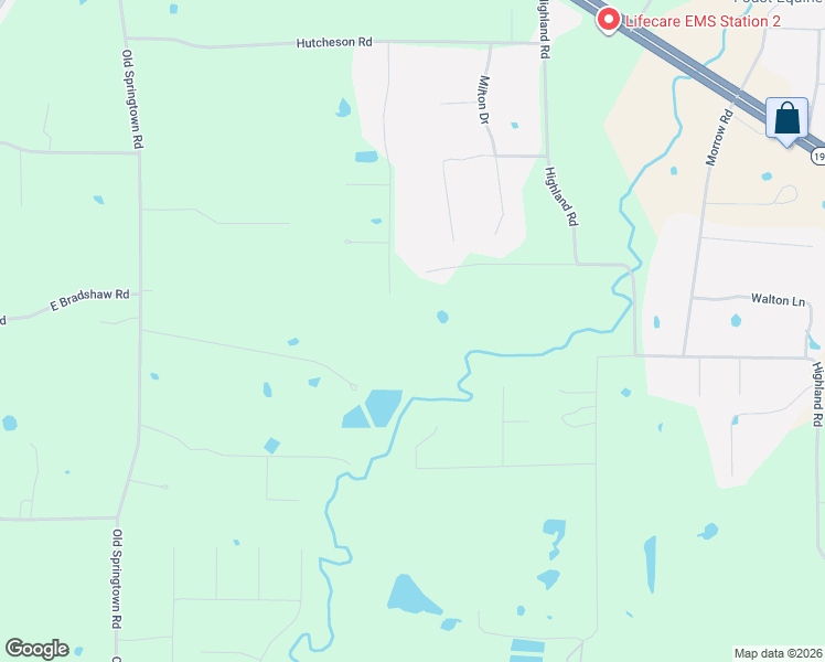map of restaurants, bars, coffee shops, grocery stores, and more near 501 English Court in Springtown