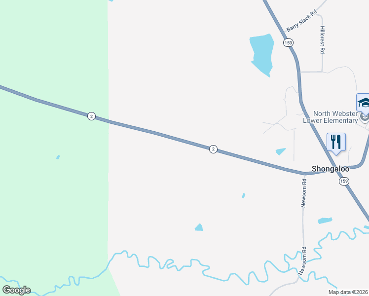 map of restaurants, bars, coffee shops, grocery stores, and more near in Shongaloo