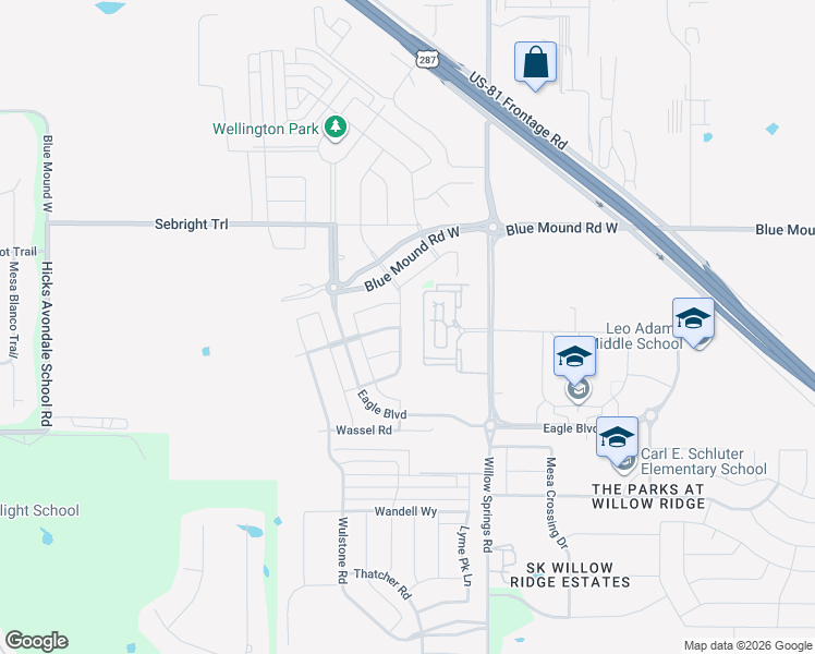 map of restaurants, bars, coffee shops, grocery stores, and more near 11900 Prudence Drive in Haslet