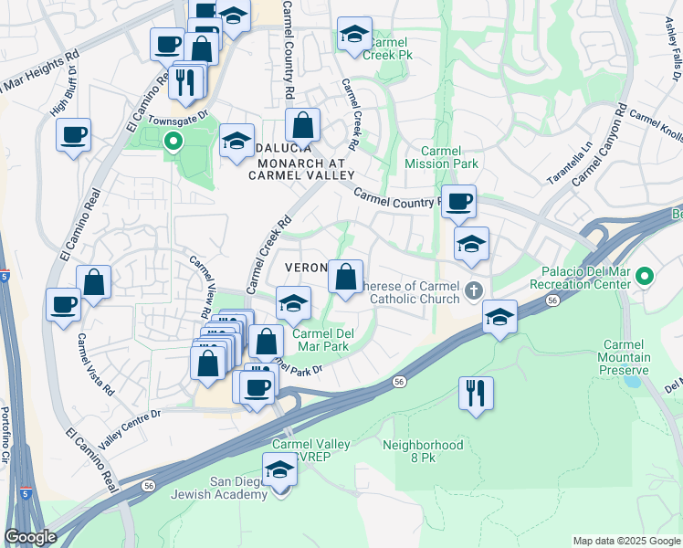 map of restaurants, bars, coffee shops, grocery stores, and more near 4115 Portilla Pl in San Diego