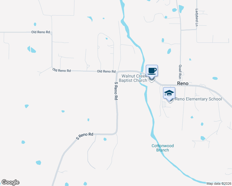 map of restaurants, bars, coffee shops, grocery stores, and more near 172 South Reno Road in Springtown