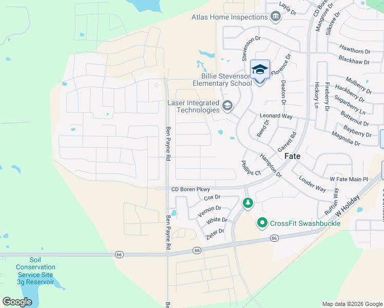 map of restaurants, bars, coffee shops, grocery stores, and more near 309 Aeronca Drive in Rockwall
