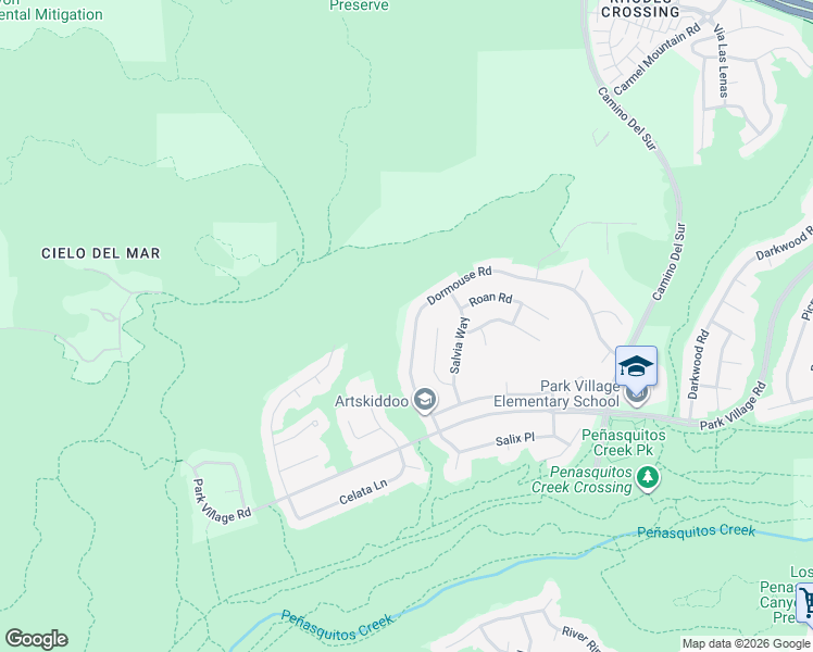 map of restaurants, bars, coffee shops, grocery stores, and more near 12316 Dormouse Road in San Diego