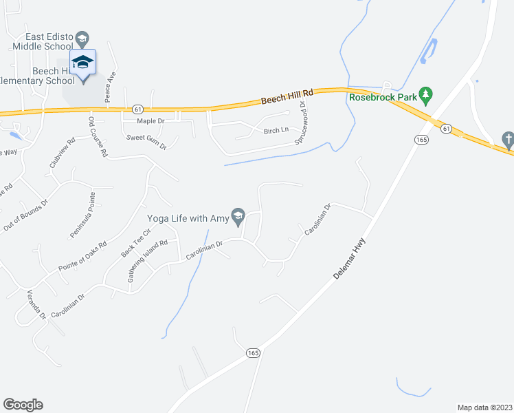 map of restaurants, bars, coffee shops, grocery stores, and more near 108 Hanging Moss Road in Summerville
