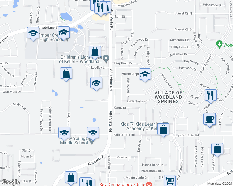 map of restaurants, bars, coffee shops, grocery stores, and more near 11744 Wild Pear Lane in Fort Worth