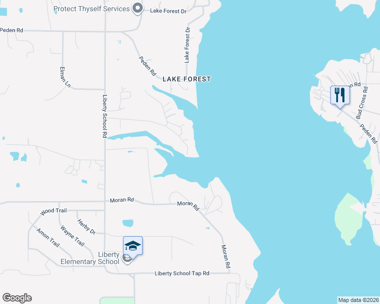 map of restaurants, bars, coffee shops, grocery stores, and more near 7157 Hickey Road in Azle
