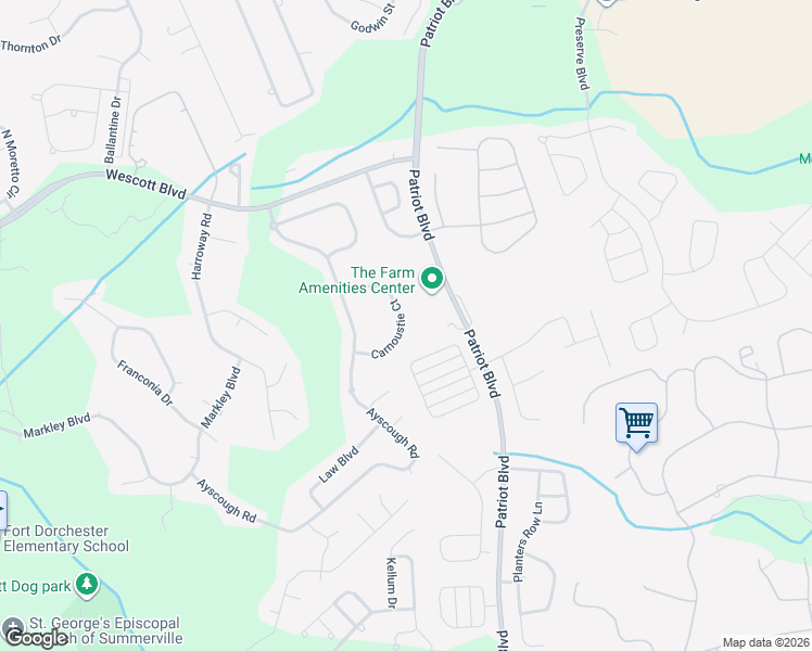 map of restaurants, bars, coffee shops, grocery stores, and more near 4847 Carnoustie Court in Summerville