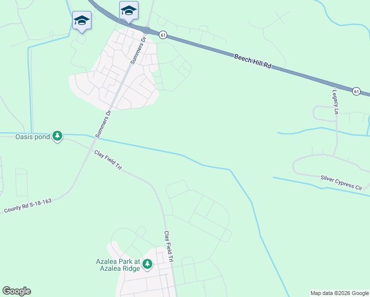 map of restaurants, bars, coffee shops, grocery stores, and more near County Road S-18-163 in Summerville