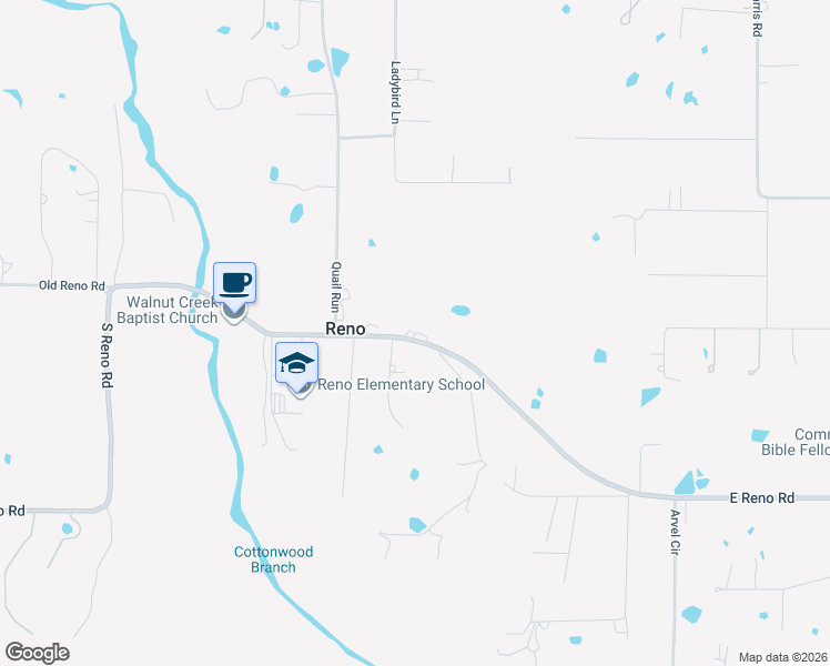 map of restaurants, bars, coffee shops, grocery stores, and more near 144 East Reno Road in Azle