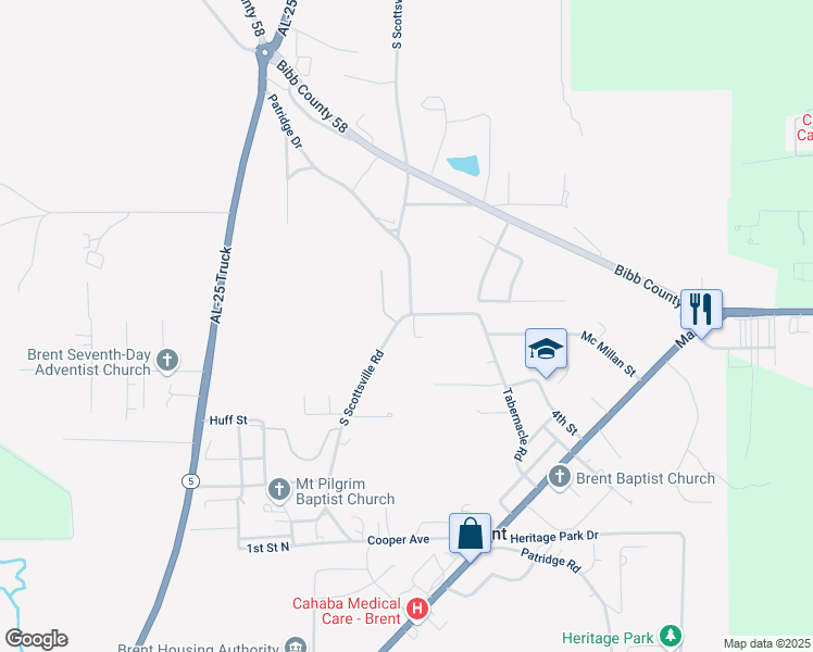 map of restaurants, bars, coffee shops, grocery stores, and more near 996 South Scottsville Road in Brent