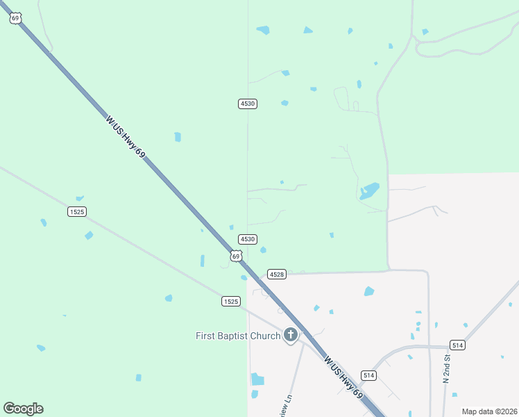 map of restaurants, bars, coffee shops, grocery stores, and more near County Road 4530 in Lone Oak