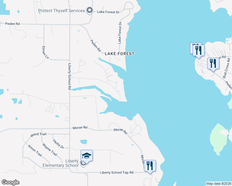 map of restaurants, bars, coffee shops, grocery stores, and more near 7157 Hickey Road in Azle