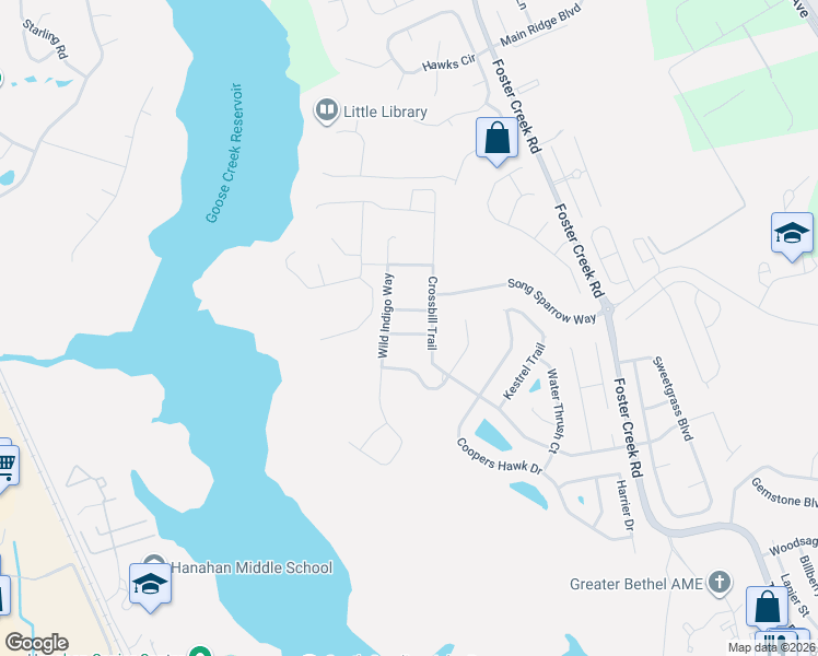 map of restaurants, bars, coffee shops, grocery stores, and more near 8011 Seastar Lane in Hanahan