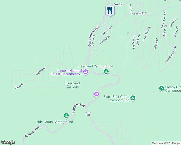 map of restaurants, bars, coffee shops, grocery stores, and more near 4 Lost Lodge Road in Mayhill