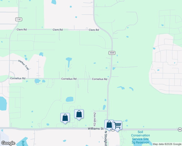 map of restaurants, bars, coffee shops, grocery stores, and more near 1006 Cornelius Road in Rockwall