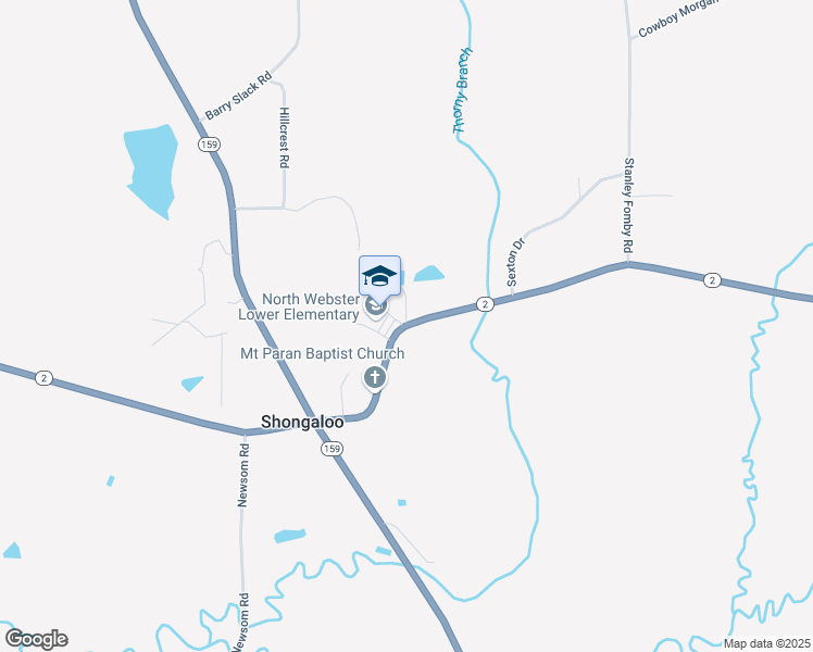 map of restaurants, bars, coffee shops, grocery stores, and more near 229 Louisiana 2 Alternate in Shongaloo
