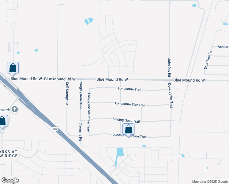map of restaurants, bars, coffee shops, grocery stores, and more near 601 Lonesome Trail in Haslet