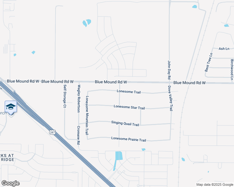 map of restaurants, bars, coffee shops, grocery stores, and more near 601 Lonesome Trail in Haslet