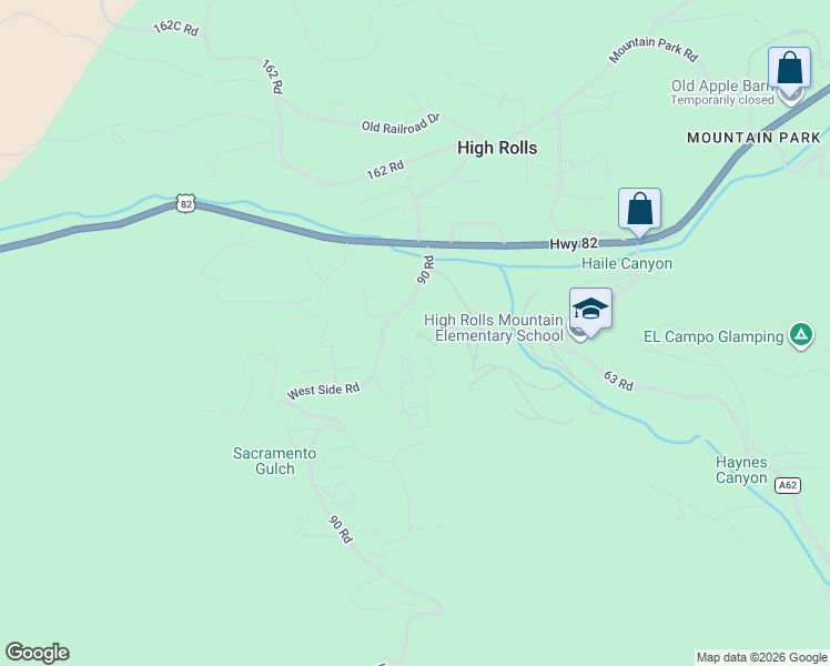 map of restaurants, bars, coffee shops, grocery stores, and more near 10 Deer Horn Lane in High Rolls