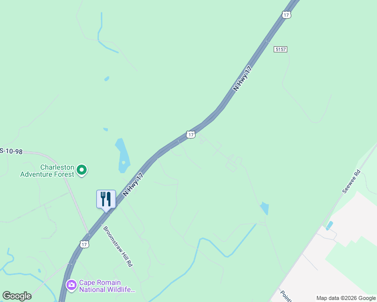 map of restaurants, bars, coffee shops, grocery stores, and more near 5225 U.S. 17 in Awendaw