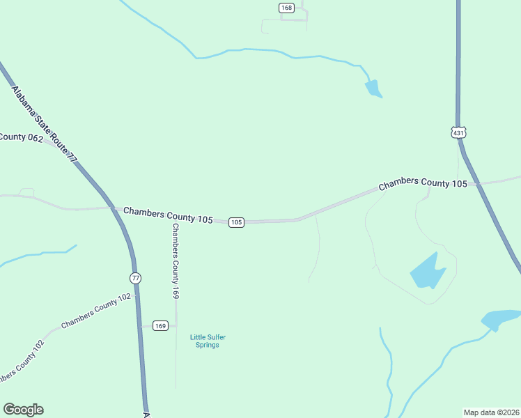 map of restaurants, bars, coffee shops, grocery stores, and more near 6168 Co Road 105 in La Fayette