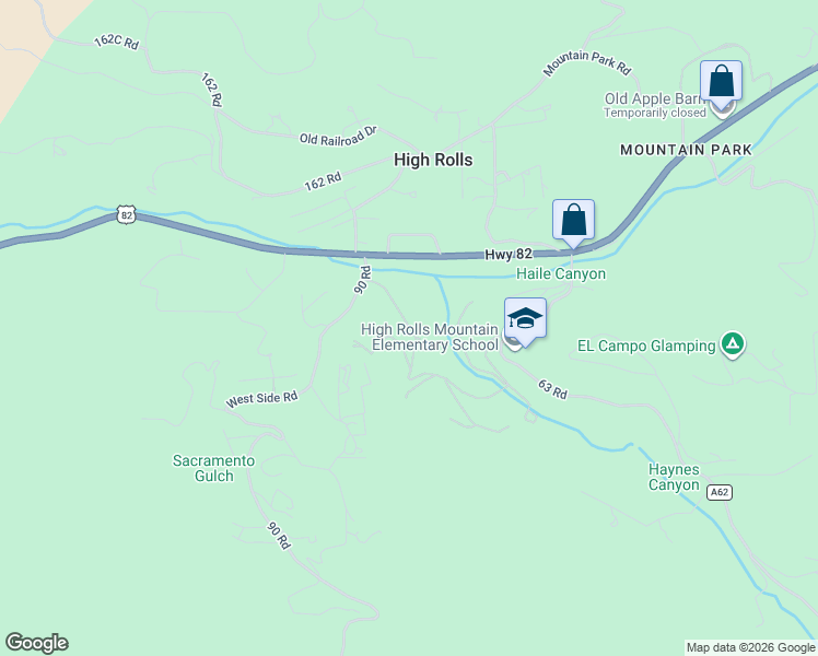map of restaurants, bars, coffee shops, grocery stores, and more near 9-11 Mountain Estates Road in Otero
